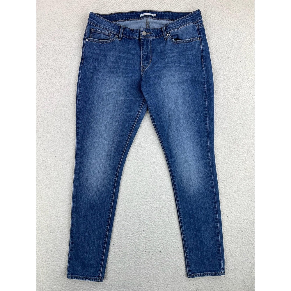 Levis 711 Skinny Jeans Womens 32 Blue Medium Wash Mid Rise Stretch Denim 30x32